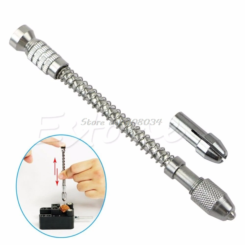 New Mini Pin Vise Wood Spiral Hand Push 