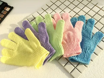 

500pcs Exfoliating Gloves Skin Body Bath Shower Nylon Mittens Scrub Massage Spa Bath Finger Gloves wen6351