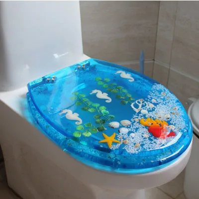 Уникальный высокое качество смолы красивый морской мир дизайн сиденье на унитаз крышка набор Универсальный Туалет крышка с крышкой много цветов на выбор - Цвет: G