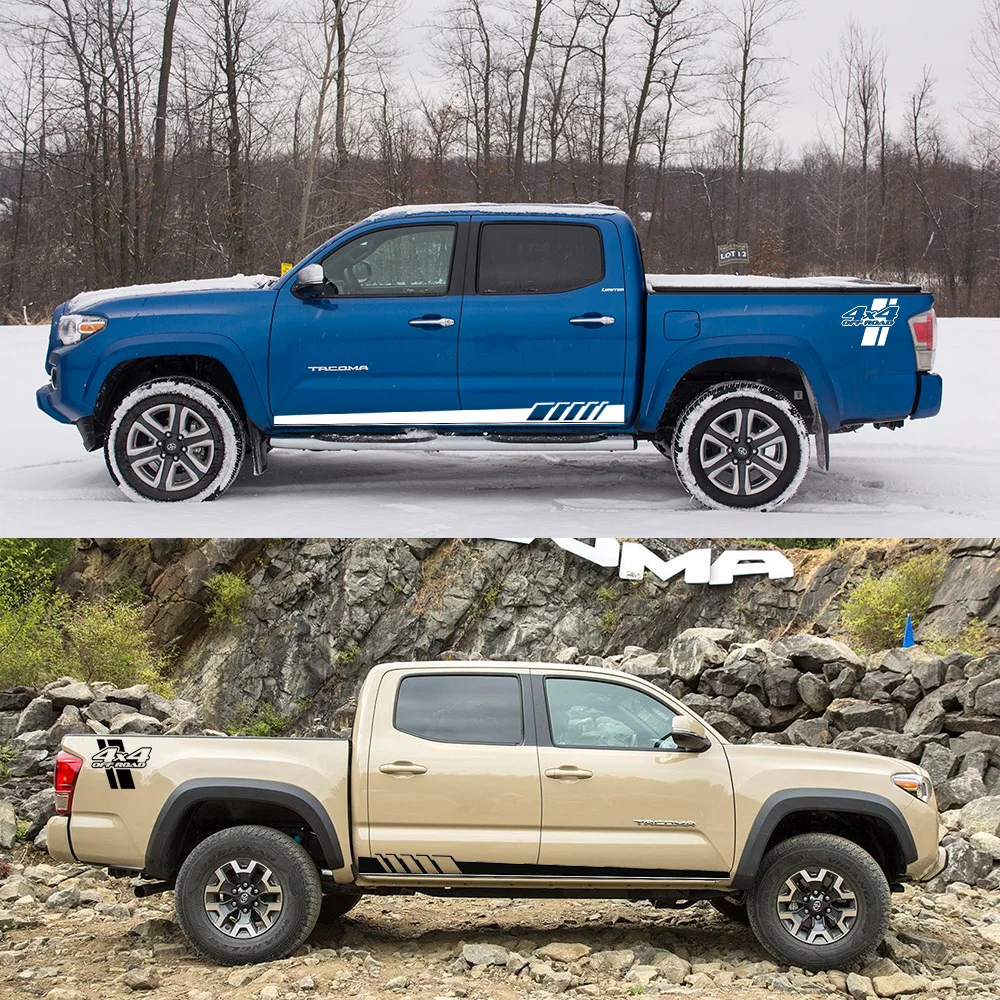 TRD OFF ROAD DECALS TOYOTA TACOMA TUNDRA TRUCK STICKER SET 1 PAIR BLACK GLOSS