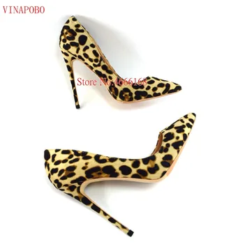 

Sexy Women Pumps High Heels Shoes Spring Leopard Print Stiletto Heels Woman Party Shoes Brand Pointed Toe Female Pumps size 43
