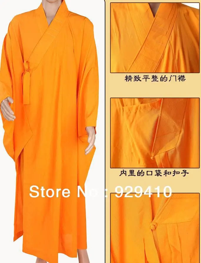 3 цвета дзен высокого качества буддистская Униформа шаолин буддийский Декор монахи костюмы медитация Единоборства robeblack/коричневый/желтый