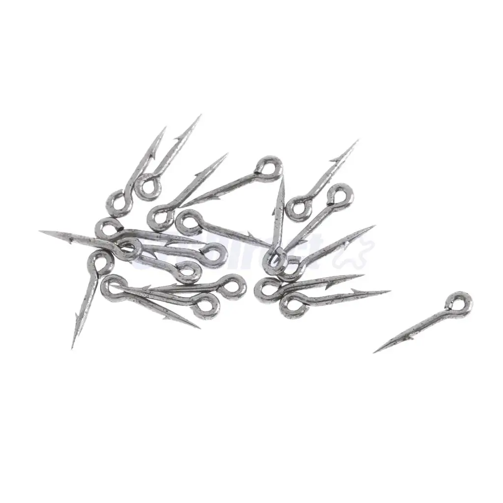 20Pcs High-carbon Steel Sea Fishing Worm Hooks Fishhook Straight Live Bait Lure Hooks, S M L