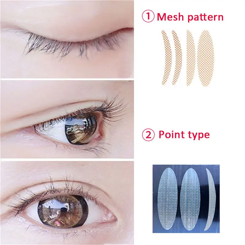 

1200PCS Lace Skin Colors Double Eyelid Stickers Strips Wth Y Stubbler Clear Big Eye Tapes Strips For Makeup Tools Cosmetics