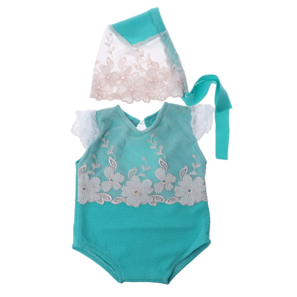 

2Pcs/set Newborn Photography Props Baby Girl Lace Hat+Romper Infant Photo Shoot Clothes Photo Props Fotografia Accessory 0-1M