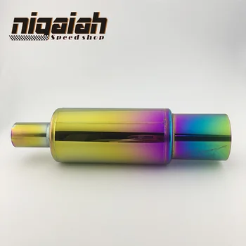 

Inlet: 51mm inlet High Power Universal 304 Stainless Steel Exhaust Pipe Chrome Racing Muffler Tip Rainbow Car Exhaust Pipe