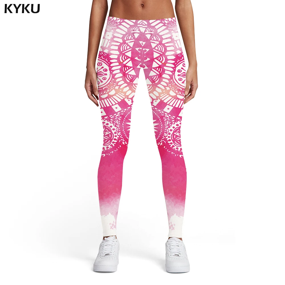 

KYKU Graphics Leggings Women Pink 3d Print Fantasy Printed pants Vintage Sexy Gothic Elastic Womens Leggings Pants Fitness Slim