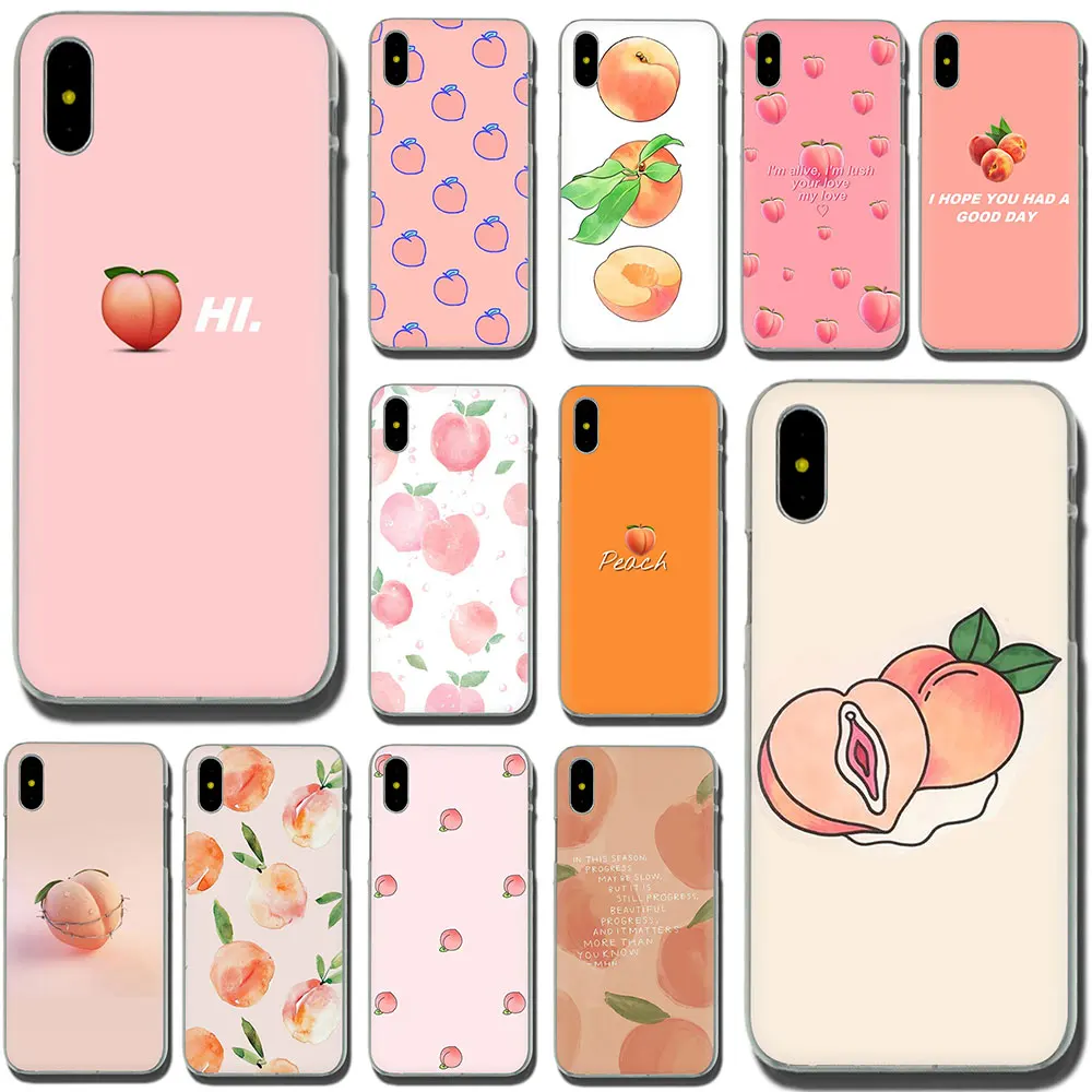 

Pink Peach Hard phone cover case for iPhone 11 Pro 5 5S 6 6S Plus 7 8 Plus X XS XR XS Max