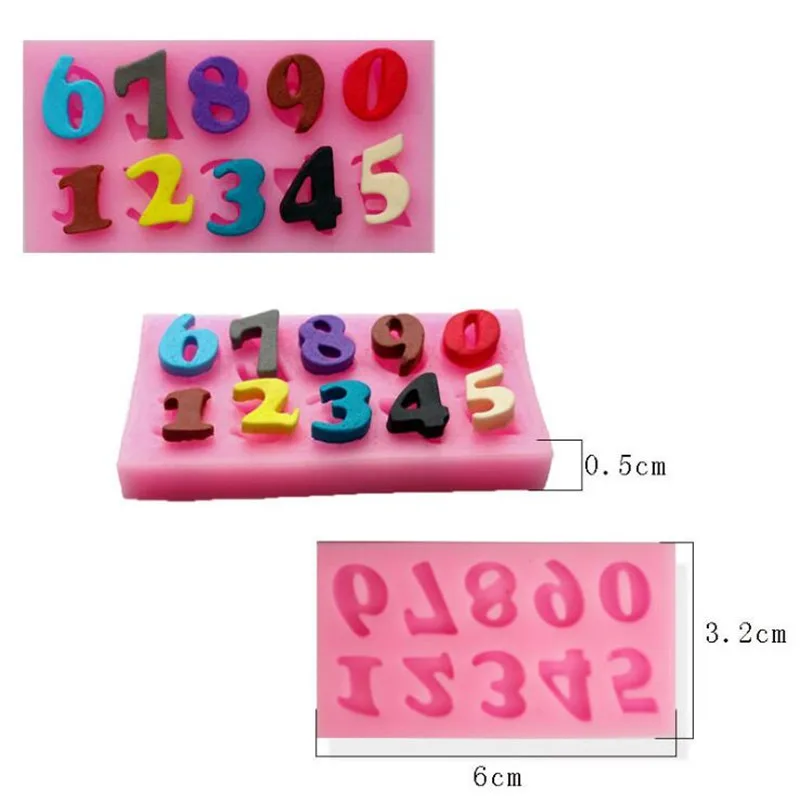 DIY 1PC Silicone Numbers 0 9 Cake Molds Cream Mold Chocolate Moulds