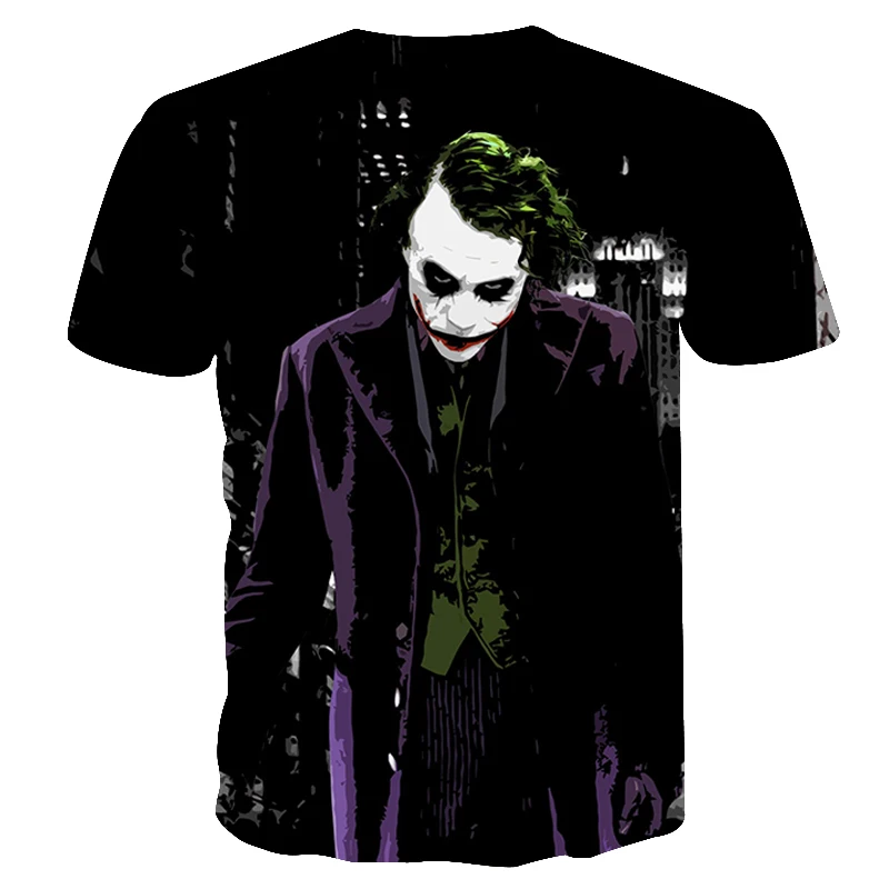 BIANYILONG/Новинка, футболка с объемным изображением лица Джокера, Забавный персонаж, Джокер, брендовая одежда, дизайнерская 3d футболка, Летние Стильные футболки, топы с принтом