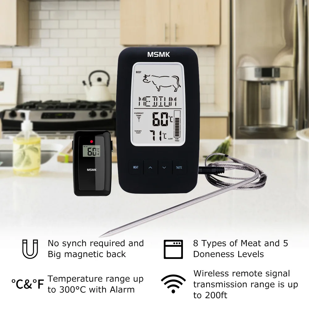 Цифровой термометр для приготовления пищи, термометр для барбекю, пирометр, кухонные инструменты, зонд, Электронная сигнализация, термометр для кухонной печи