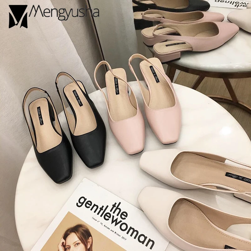 

Famous Design female shoes elastic back strap heels slingbacks comfy ladies sandalens femme shallow slip on mules women sandals