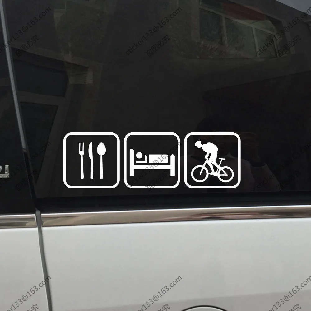 

Eat Sleep Bicycling Car Sticker Decal Vinyl Funny Bike,choose size and color!