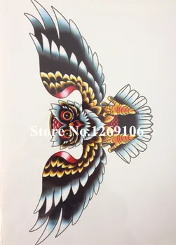 

21 X 15 CM Sized Big Owl Sexy Cool Beauty Tattoo Waterproof Hot Temporary Tattoo Stickers#23