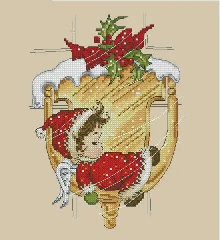 Bobo Наборы для вышивания крестиком, наборы для вышивания, высокое качество, ткань DMC, хлопковая нить, сделай сам, рукоделие, 14CT, Рождественский маленький ангел