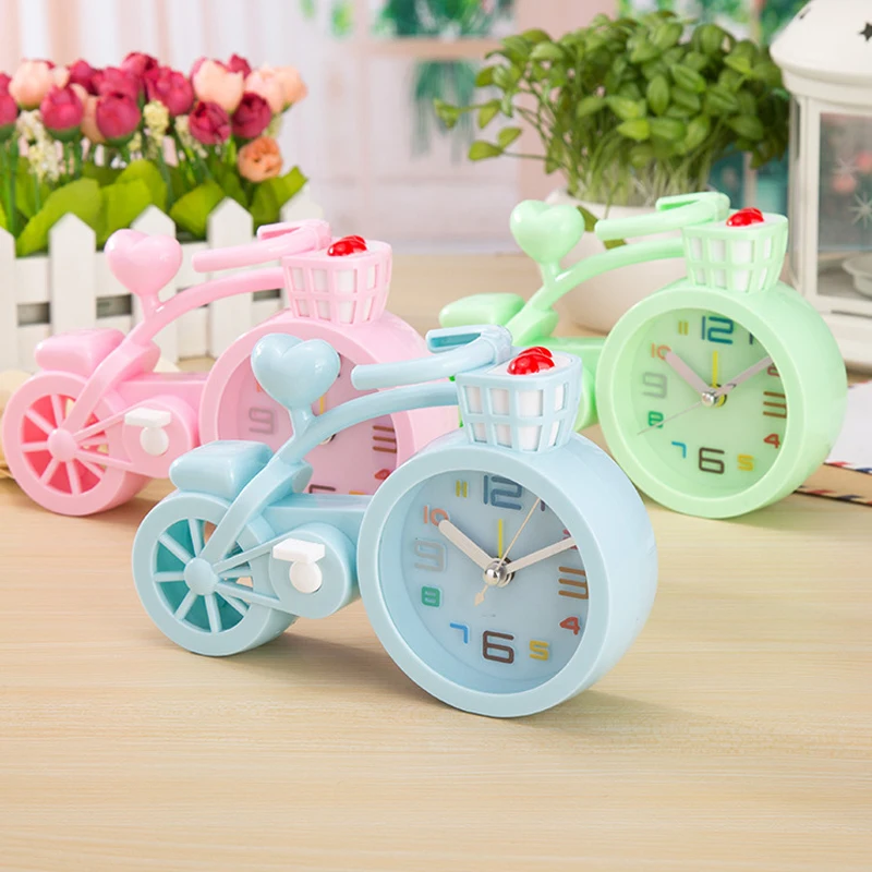 1pc Table Alarm Clock Bike Girls Home Decor Wake Up Clocks ...