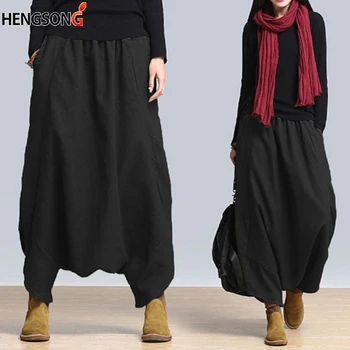 

Women Mid Waist Elastic Harem Pants Casual OL Lady Ankle Length Capris Trouser Joggers Women Clothing Trousers For Women Pants