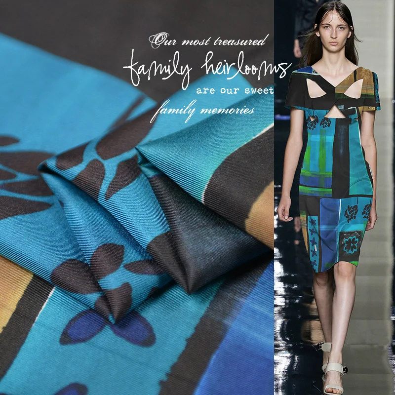 

Vintage patchwork silk twill material quality evening gown fabric natural