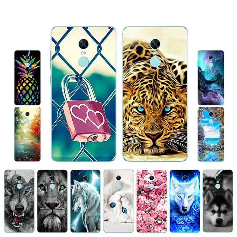 

Transparent TPU Case For Xiaomi RedMi Note 3 4X 5A Prime Silicone Cover For RedMi Note 4 6 Pro 7 5A Tiger Painted Phone Cases