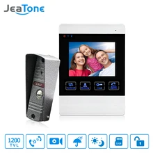 JeaTone 4 Inch HD Led Video font b Door b font Intercom System font b Door