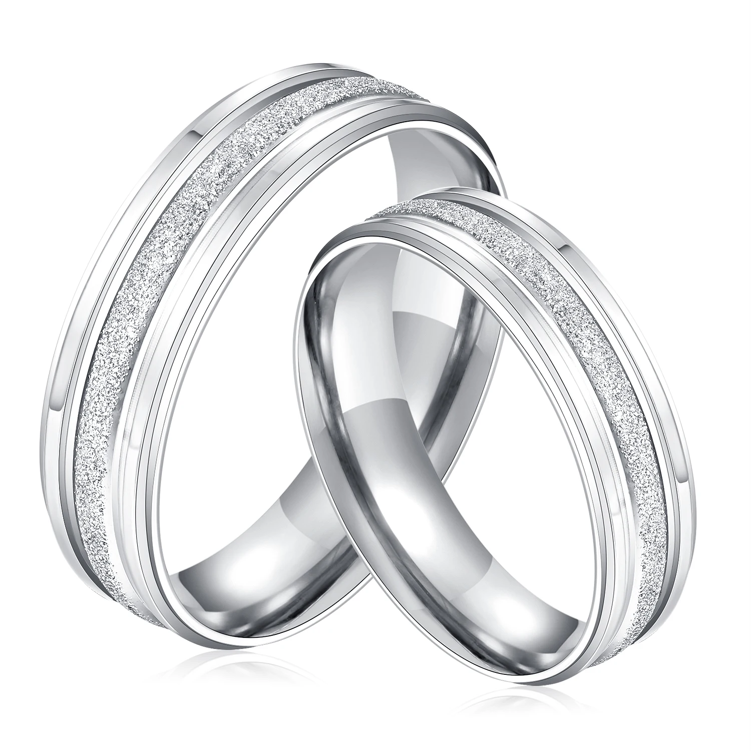 New Scrub Design Stainless Steel Lovers Ring For Women Men Charm Jewelry Trendy Gift Anniversary Wedding rings Love | Украшения и