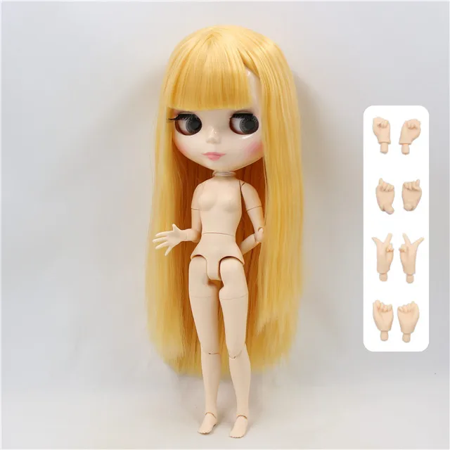 Ледяная фабрика blyth кукла Нормальная/суставная тело белая кожа прямые желтые золотые волосы BL0658 1/6 30 см, подарок для девочки - Цвет: doll with hands B