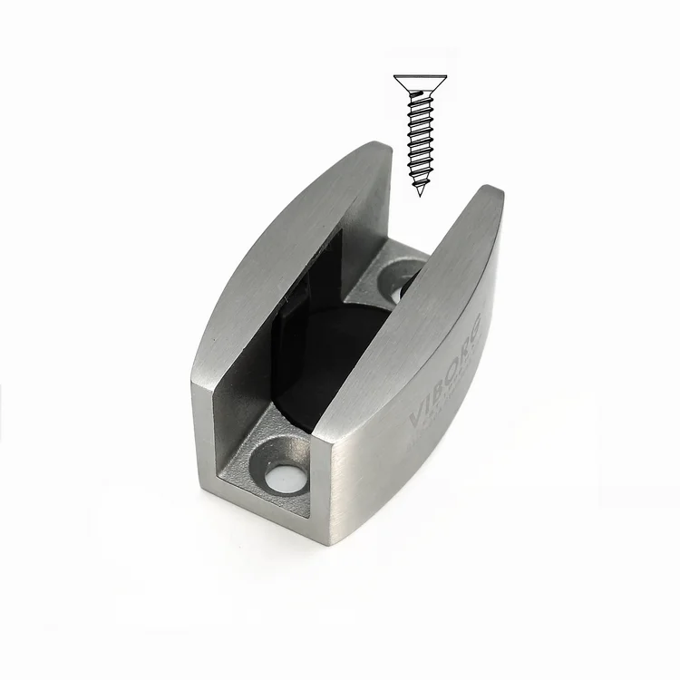 VIBORG Deluxe Solid SUS304 Stainless Steel Casting Adjustable Floor Bottom Guide for Frameless Sliding Glass Door Floor Guide
