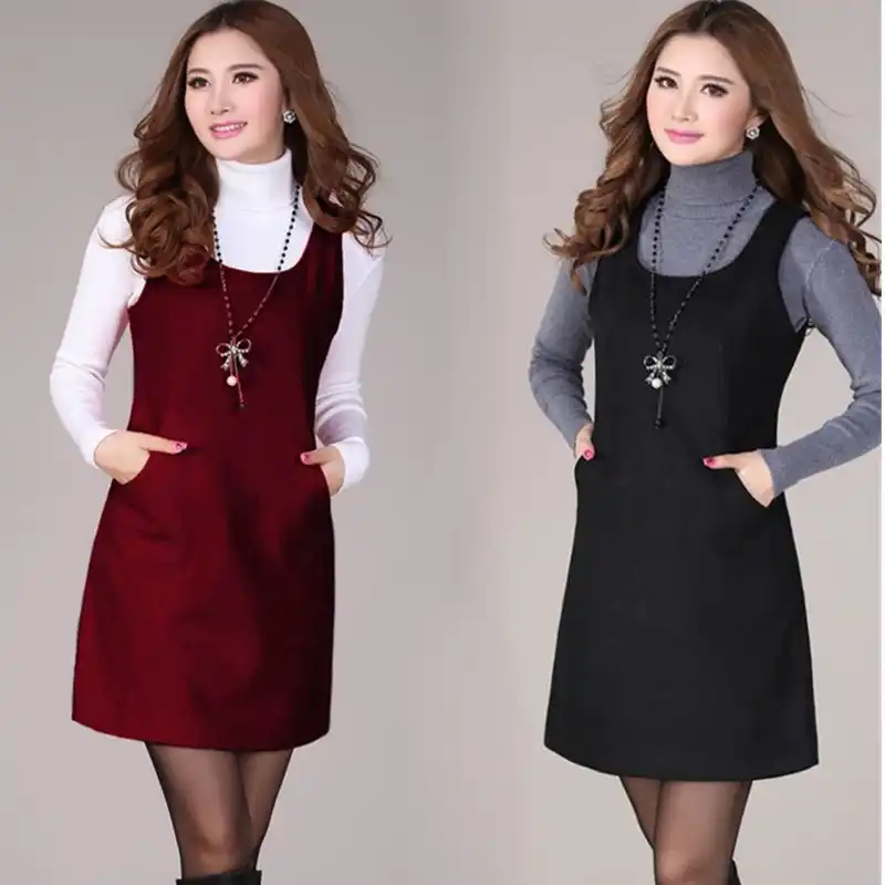 Gran Tamaño Vestido De Chaleco De Lana De Las Mujeres Ropa De Moda Delgado Vestido Sin Mangas De Otoño Invierno De Las Señoras Chaleco Directo De Fábrica 5xl Sleeveless Dress Dress Fashion Womendress Women