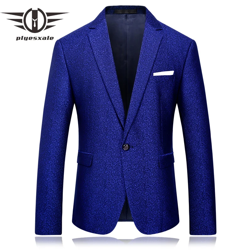 Plyesxale Royal Blue Blazer Men 2018 High Quality Blazer Masculino Slim