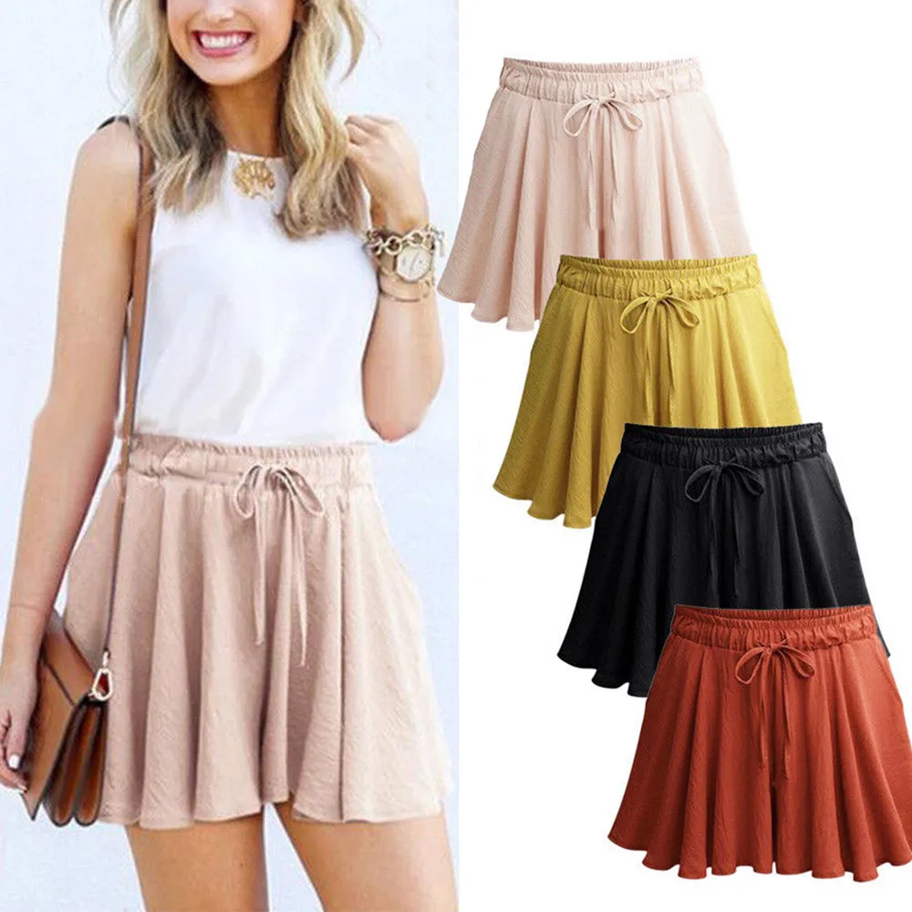 

Women micro mini skirts Fashion Pants Casual Loose Shorts Mini Skirt High Waist Trousers faldas mujer moda 2018