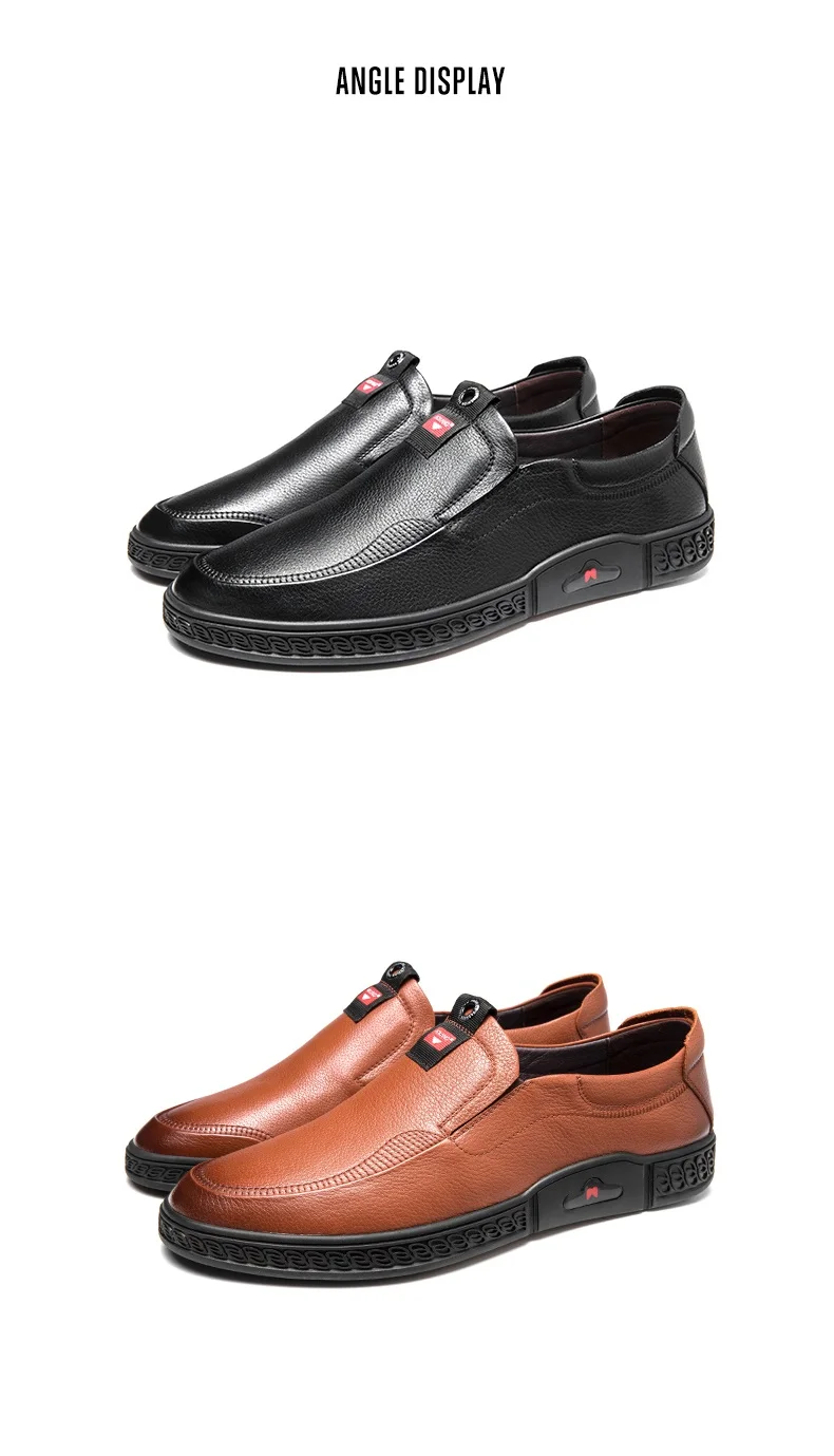 AOKANG/ г. Мужские модельные туфли обувь из натуральной кожи Мужская противоскользящая обувь высококачественные слипоны Мужская мягкая удобная обувь на плоской подошве