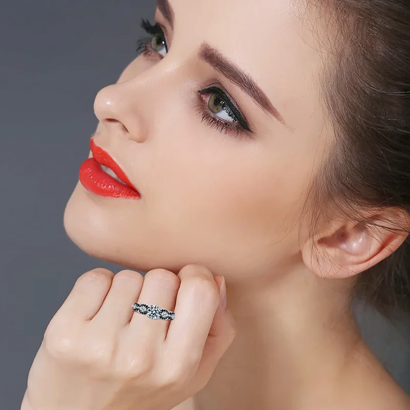 Anillos Mujer черный и белый серебряный браслет вечности ювелирные изделия трендовые