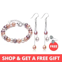 Dainashi высококачественные натуральные Серьги с жемчугом/браслет 925 серебро пряжки браслет-цепочка серьги кисточкой Ювелирные наборы