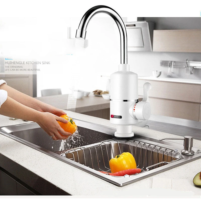 Electric Kitchen Water Heater Tap Instant Hot Cold Heating Water Faucet 3S Instantaneous Heater Faucet Tankless 3000w