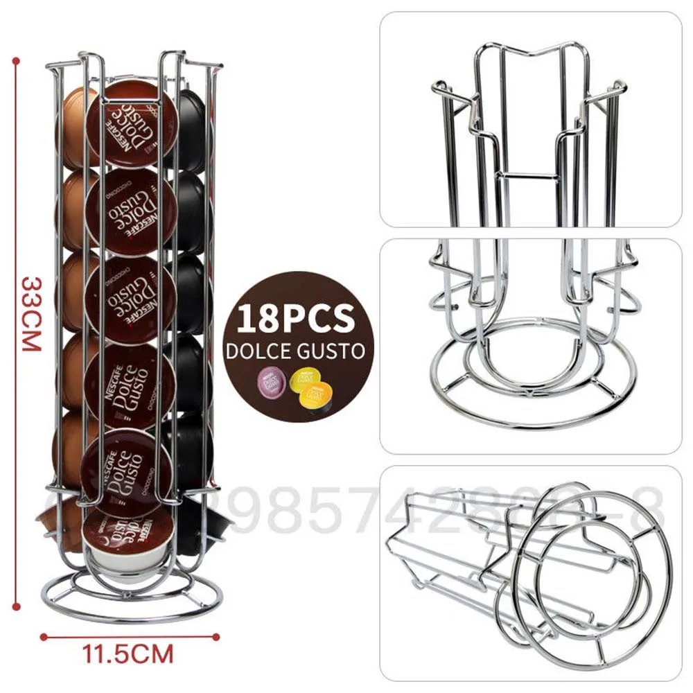 Storage Dolce Gusto Nespresso Capsule Holder Stainless Steel Display Capsule Rack Stand Kitchen Table Metal Shelf Free Shipping