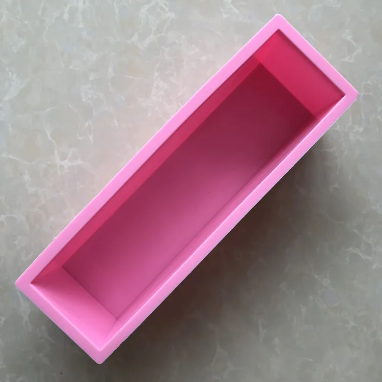 26x7x7cm Food Grade Silicone Rubber Liner Rectangle Soap Loaf Molds Swirl Soap Molds Pastry Cake