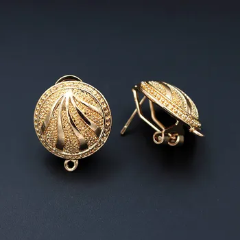 

Clip Earring Post with Loop Connectors Circle Saudi Arabic Nigeria African Women Wedding Earrings Findings DIY Jewelry Making