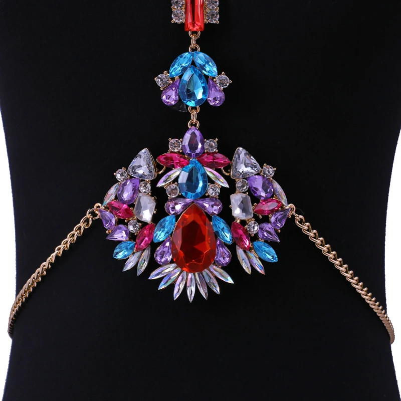 Vodeshanliwen, роскошная Цепочка с кристаллами, модное Очаровательное ожерелье на талию, роскошное Макси массивное ожерелье для женщин, ювелирное изделие для тела