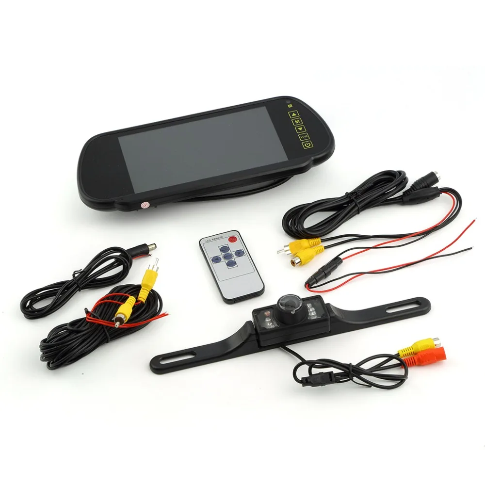 

7 Inch LCD Car Rear View Backup Parking Blue Mirror Monitor + Camera Night Vision Reversing Car-styling Parking Assistance