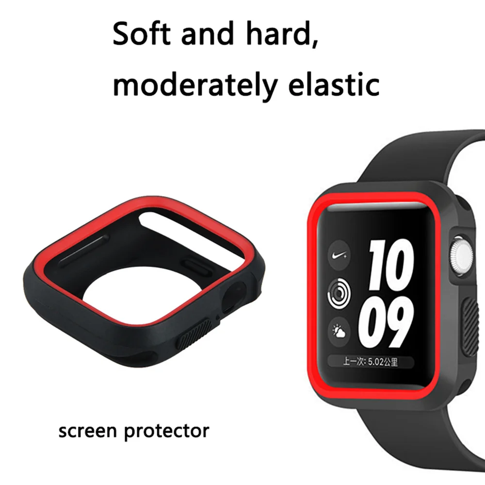 

Silicone Soft Case for Apple Watch Series 4 42mm Scratch Resistant Protective Bumper Cover For iWatch 3 2 42mm