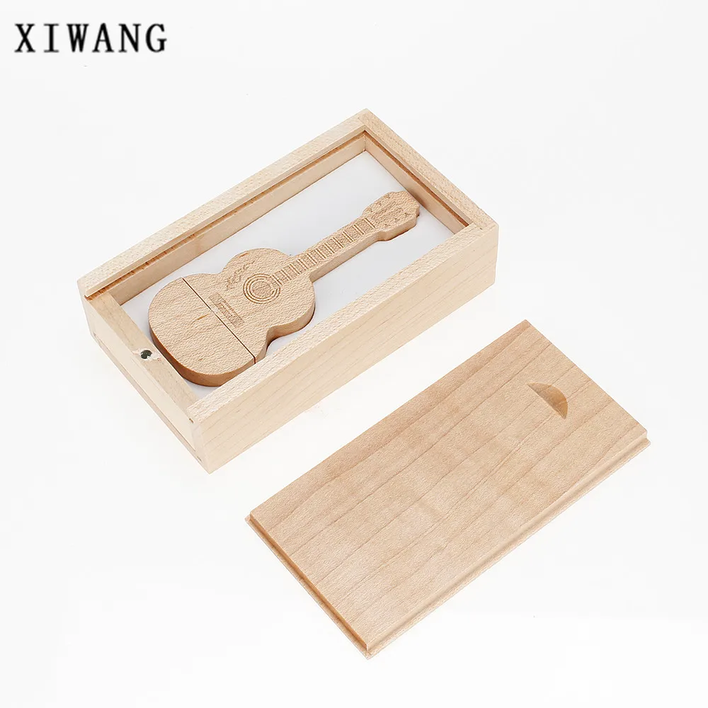 

natural wooden bamboo guitar USB flash drive usb 2.0 4GB 8GB pendrive 16GB pen drive 32GB 64GB engraved LOGO gift free shipping