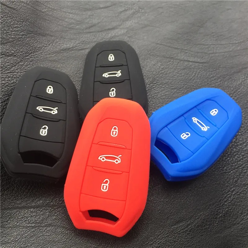 4 цвета силиконовых Ключи чехол держатель для Peugeot 508 301 2008 3008 4008 407 408 citroen c5 c6 C4L