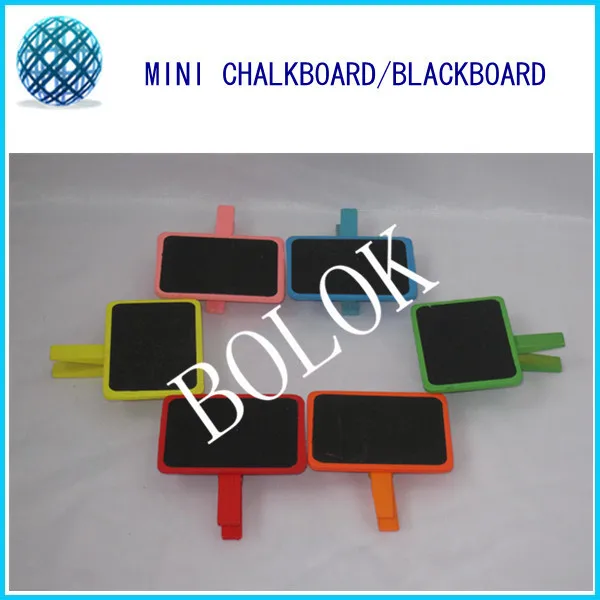 

120x NEW Cute Colored Small Mini Wooden Craft Blackboard Clip Chalk Board Red,pink,blue,green,orange,yellow