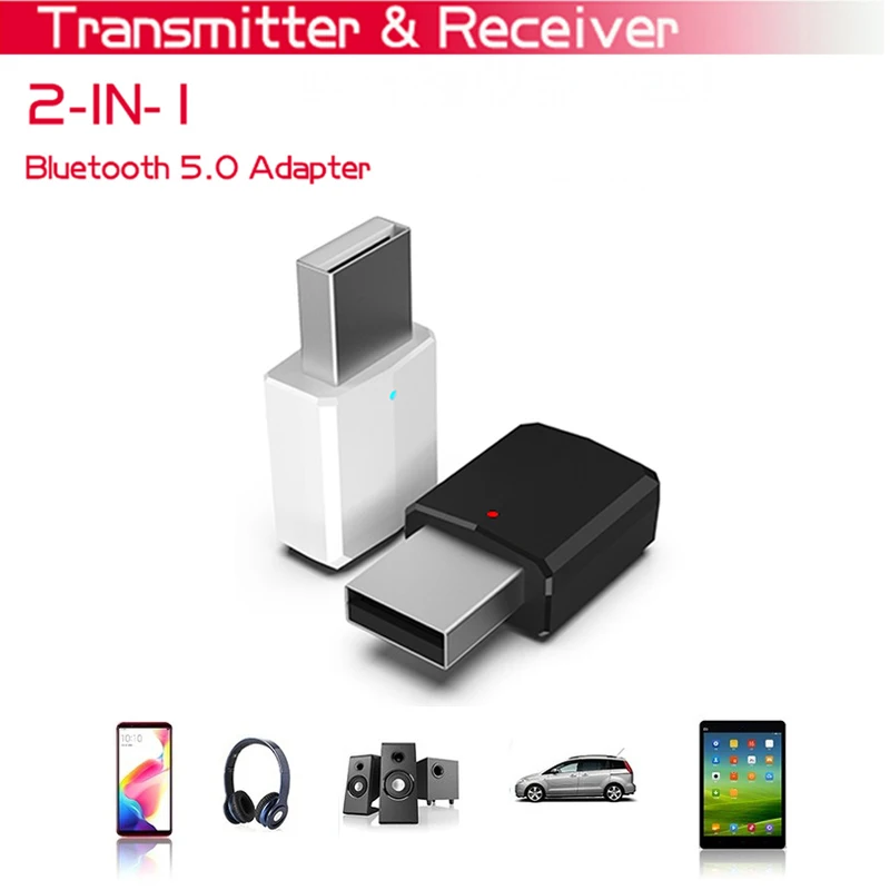

5.0 USB Bluetooth Transmitter Audio Bluetooth Receiver Wireless Receptor 3.5mm 2 in 1 AUX Bluetooth Adapter For TV Spotify PC