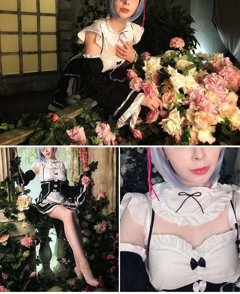 Rem Ram Maid Cosplay Costumes Re:Zero kara Hajimeru Isekai Seikatsu Kawaii cos dresses Re Life In a Different World Anime Maid