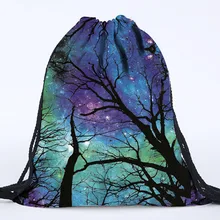 Унисекс, рюкзаки на шнурке, 3D печать, сумки, звездный узор, карман, спортивная сумка, worek plecak sznurek mochila, saco, sacos de m