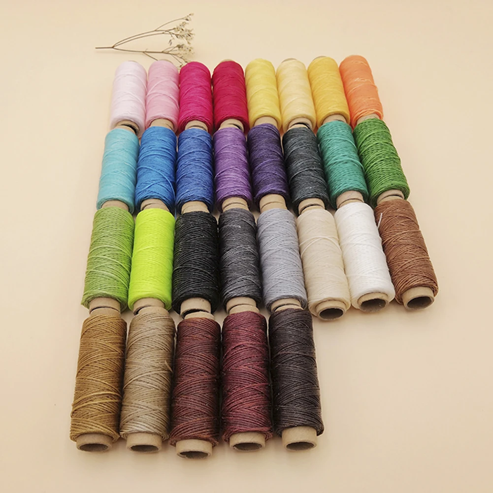 

24 Colors Craft Tool Thread Set Portable Handicraft Leather Polyester Accessories Handmade Sewing Spool Mini Home Flat Waxed DIY