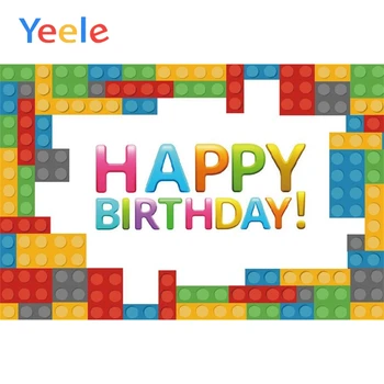 

Birthday Party Cartoon Colorful Lego Baby Shower Vinyl Photography Backdrops Custom Photographic Backgrounds For Photo Studio