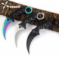 Kkwolf Counter Strike CS Go Цвет Титан Karambit Ножи никогда не увядает ожерелье Ножи Кемпинг Охота Ножи спасения выживания Ножи для шашлыков