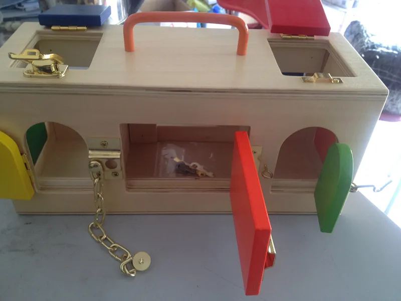 Новые деревянные детские игрушки Монтессори красочные блокировки коробки раннего образования замок игрушки детские подарки
